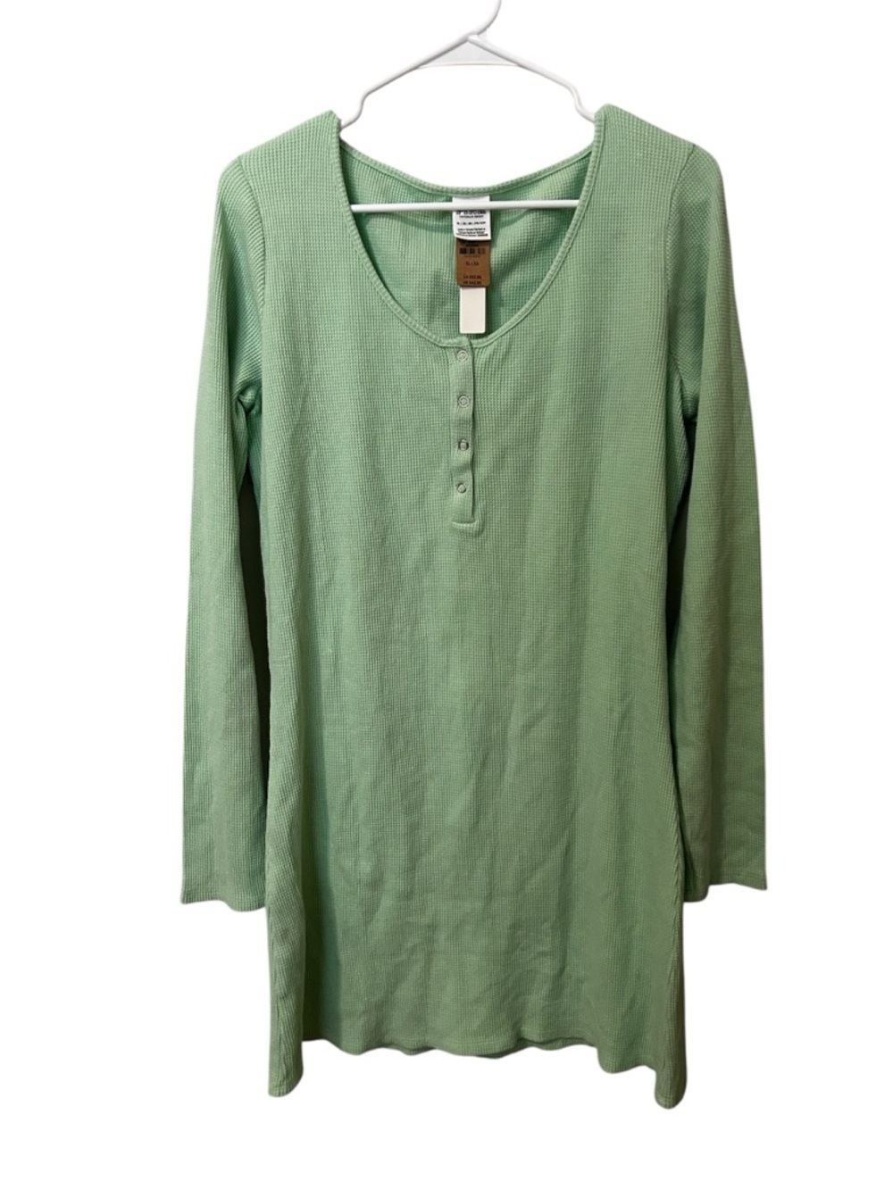 Pink Victoria's Secret Waffle Knit Thermal Henley Dress Mint Green NWT XL